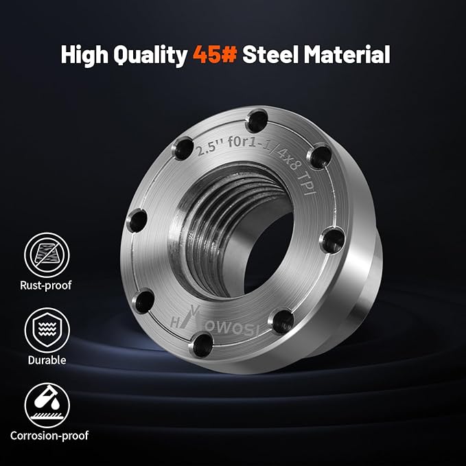 Wood Lathe Steel Faceplate 2.5",Faceplate for Wood Lathe,Lathe Face Plate Fit for 1-1/4" x 8TPI Spindle