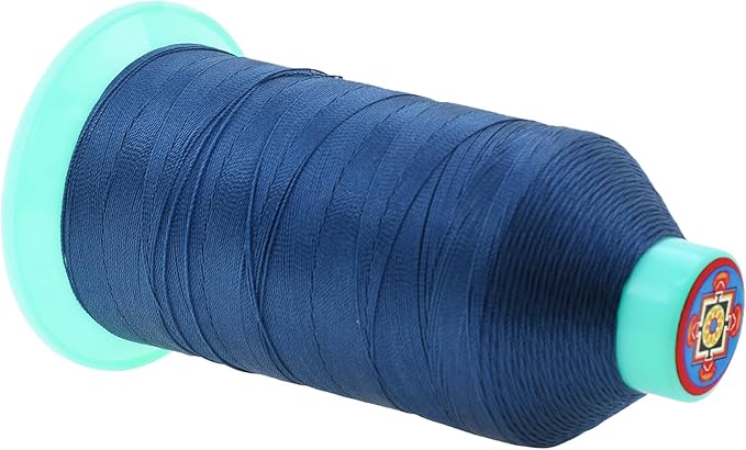 Mandala Crafts Size 138 420D T135 Bonded Nylon Thread - Airforce Blue 1250 YDs Tex 135 Heavy Duty Sewing Threads for Leather, Jeans, Weaving, Outdoor Marine Upholstery