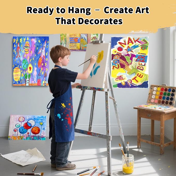 10-Pack 12x16” Stretched Canvas – 100% Cotton with Natural Cottonseed Husk, 5/8” Deep Frame, Triple Primed Acid-Free White Canvas, No Bleed-Through, Warp-Resistant– Ready for Acrylics, Oils, Gouache