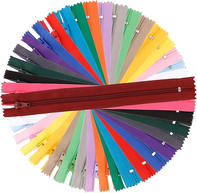 Zippers for Making Bags & Pouches - 100 PCS Nylon 8Inch Colorful Zippers for Sewing Crafts Projects - 20 Colors
