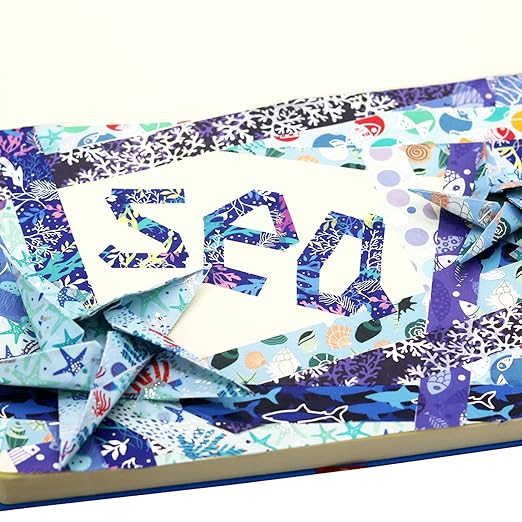 YUBX Ocean Blue Washi Tape Set 10 Rolls Silver Foil Print Decorative Masking Tapes for Arts, DIY Crafts, Journals, Planners, Scrapbook, Wrapping (Navy Silver)