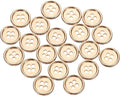 HARFINGTON 20pcs Metal Sewing Button, 15mm 4-Hole Round Suit Shirts Coats Clothes Sewing Buttons for Decoration Craft, Gold