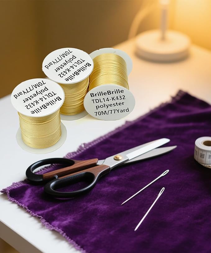 Extra Strong Upholstery Thread Repair Sewing Kit,Polyester Thread for Sewing with 7 Size Sewing Needles for Furniture,Leather&Canvas Stitching,70m/Spool (Cream)