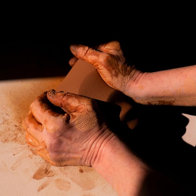 50 lbs Low Fire Pottery Clay - Terra Cotta, Cone 06. Earthware Potters Throwing Clay.Ideal for Wheel Throwing,Hand Building,Firing and More,Pottery Clay for Sculpting,Beginners and Advance