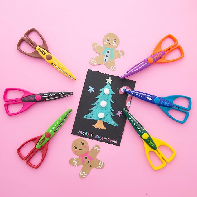 BAZIC Products 6.5" Decorative Paper Edge Scissor Set, Assorted Color Craft Scissors for Scrapbooking DIY Crafts Photo, Gift for Teacher Kids, 24-Pack