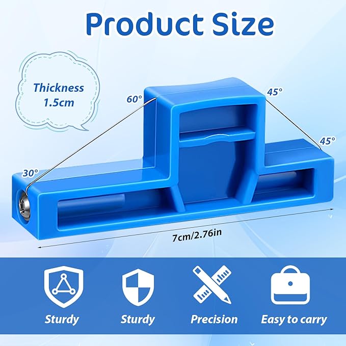 Xindojuz Angle Cutting Clay Tool, Steel Wire Bevel Cutter Small Pottery Angle Clay Trimming Tools Plastic Ceramic Wire Small Pottery Cutter for Ceramics and Sculpting (Blue, 2.76×1.1×0.59 Inch)