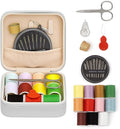 Saipe Portable Sewing Kit Basic Needle and Thread Kit for Beginners and Advanced Sewing Supplies and Accessories Stylish Case with Thread in 11 Colors, Scissors, Needles and Threader (White)