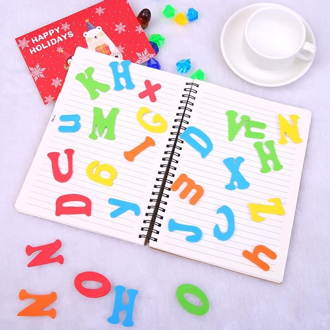 Aneco 1040 Pieces Foam Letter Alphabet Stickers Self-Adhesive Capital Case Letters Stickers for Arts Craft Supplies, Assorted Colors