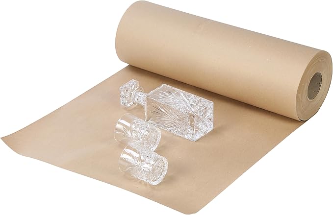 The Boxery Kraft/Brown Kraft Paper Roll, 18” x 9000” (750’)-50lb. Thickness, Heavy Duty Brown Wrapping Paper, Natural Kraft Packing Paper, Void Fill, Arts and Crafts, Bulletin Boards, Gift Wrapping