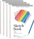 4 Pack Sketch Book, 9 x 12 Inch Sketchbook, 68lb/100gsm Spiral Bound Sketch Pad, Acid Free Art Supplies Drawing Painting Sketching Paper for Kids, Adults, Beginners, Artists (30 Sheets Each)