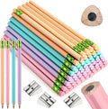 Fainne 102 Pcs Bulk Thick Jumbo Graphite Pencils Set 96 Fat Giant Large Pencils and 6 Sharpeners Enhanced Grip for Art Drafting Writing Drawing Office and Home Use(Macaron Colors,Triangle)