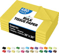Party Solids Yellow Tissue Paper for Gift Bags - 20" X 30" Bulk Tissue Paper Yellow 480 Sheets - 10lb Newsprint for Packing, Birthday Gift Box Filler, Packing Supplies for Moving Supplies