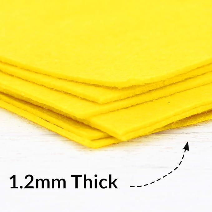 Threadart Premium Felt Roll - 12" x 10yd - Yellow | Soft Wool-Like Feel | 1.2mm Thick Fabric for DIY Crafts, Sewing, Crafting Projects | Compatible with Cricut Maker