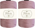Maxee Premium Polyester Macrame Cord 3 mm × 218 yd (2 Pack),3mm 100% Polypropylene Macrame Cord,Ideal for Crochet, Wall Hangers, Bags, Rugs & DIY Crafts(Deep Powder)