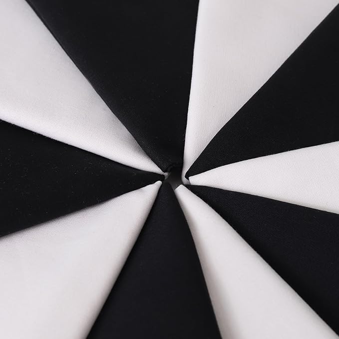 18 * 21inch Cotton Fabric Premium,11 Options Solids, 10PCS Solid Precut Fabric Pure Quilting Fat Quarter Bundles Patchwork for Sewing DIY Craft (White+Black)