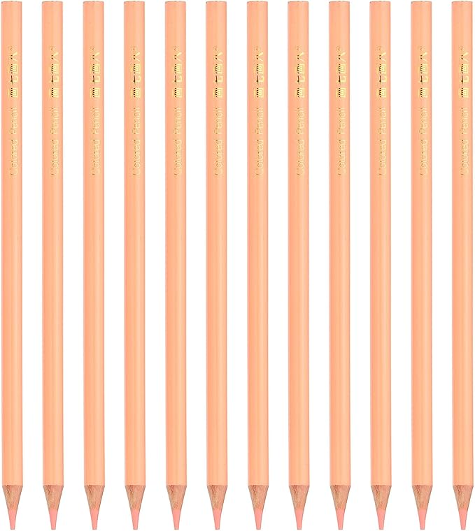 PATIKIL Light yellow Color Colored Pencils Set,12 Pcs Oil Color Pencils Wooden Coloring Drawing Pencil for Artists Art Painting