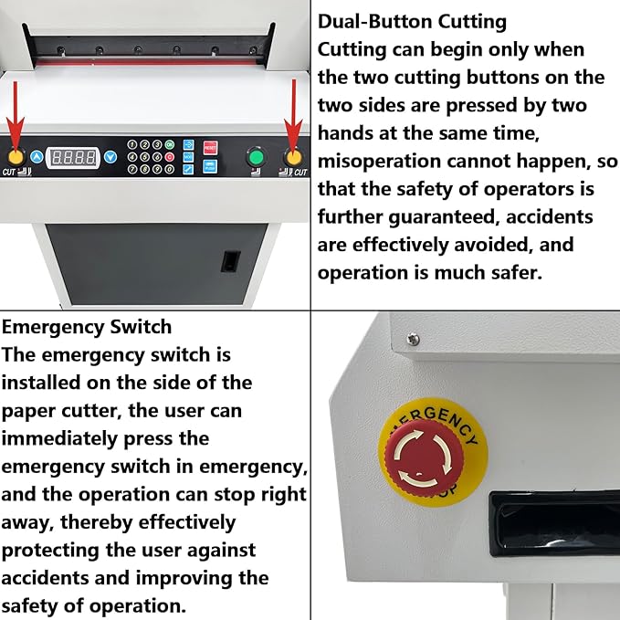 Electric Numerical Control Paper Cutter 17.72'' Automatic Guillotine Paper Trimmer Heavy Duty Commercial Cutting Machine Max Cutting Thickness 1.97''/5cm 110V 750W