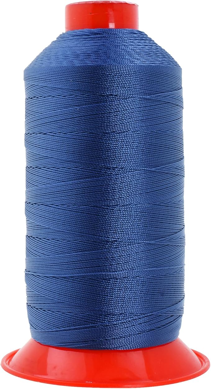 Mandala Crafts Size 138 420D T135 Bonded Nylon Thread - Denim 1250 YDs Tex 135 Heavy Duty Sewing Threads for Leather, Jeans, Weaving, Outdoor Marine Upholstery
