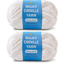 Soft Velvet Yarn Chenille Yarn for Crocheting and Knitting – Bulky (93 Yards/100g) - Polyester - Yarn for Blanket Amigurumi Weaving Crafts (Buttercream, 2 Pack)