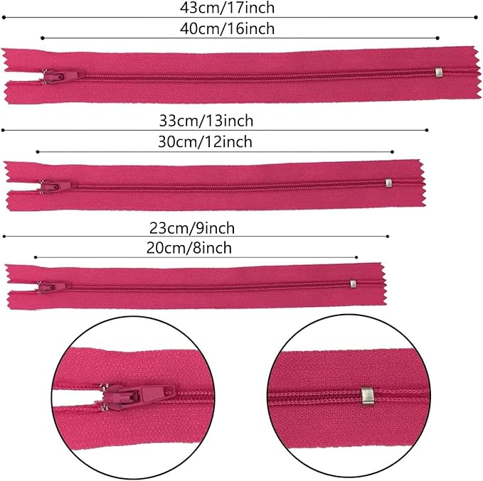 Zippers, DOITEM 72 pcs Zippers for Sewing 8 Inch 12 Inch 16 Inch Multicolor Nylon Coil Zipper for Sewing and Crafts 24 Colors