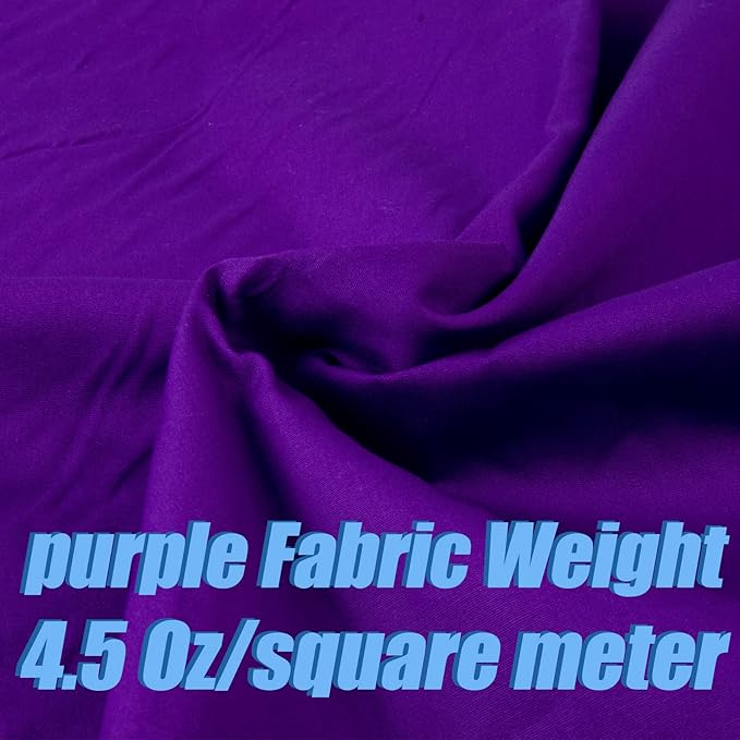 2 Yard Purple Cotton Fabric,Natural Cotton Poplin Fabric by The Yard, 59 Inches Wide 100% Cotton Fabric,Soft Embroidery Muslin Quilting Material for Sewing Material Apparel Cloth