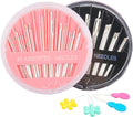 Hekisn 60-Pack Premium Hand Sewing Needles Set, 6 Sizes Embroidery Needles Kit with Threaders, Assorted Large Eye Sewing Needles for Repair, DIY, Art & Craft Projects(Black&Pink)