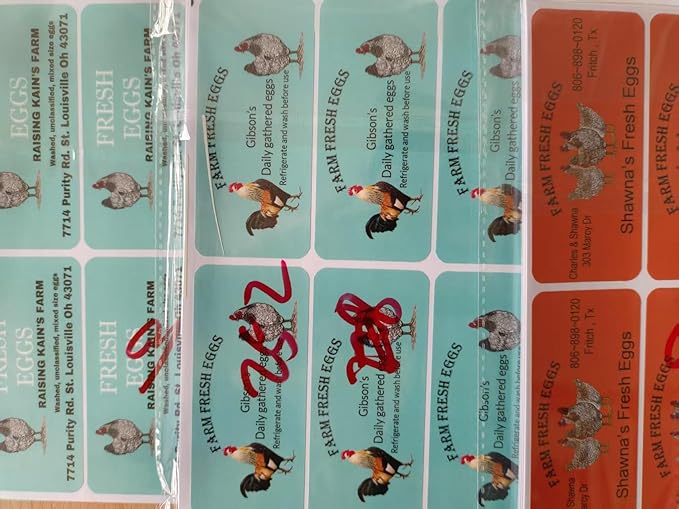 Made in USA-Custom Carton Stickers Labels for Egg, Personalized Egg Carton Sticker Label (Egg Carton Label 8)