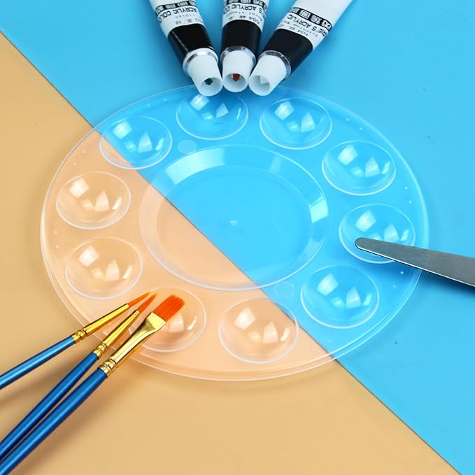 22 PCS Clear Paint Tray Palettes for Kids or Birthday Painting Party, Clear Acrylic Artist Paint Tray Palette, Acrylic Oil Watercolor Craft Supplies DIY Art Painting Plastic Paint Pallet