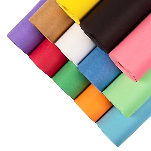 24" x 1200" (100 ft) USA-Made Multi-Color Construction Paper Rolls, 45 lbs/66 GSM, 12 Rolls – Deluxe Colored Kraft Paper for School and Art Projects, DIY, Crafts – Non-Toxic, Safe for Kids