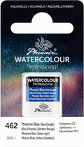 PHOENIX Professional Watercolor Paint - Single Watercolor Half Pan - Phoenix Blue(Red Shade) 462
