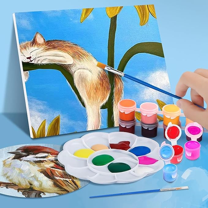 420Pcs Washable Acrylic Paint for Kids Arts and Crafts, 30 Gouache Watercolor Paint Sets of 12 Colors for Party Classroom Painting Supplies, 30 Flat and 30 Pointed Brushes