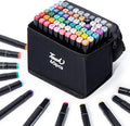60 Colors Alcohol Markers - Dual Tip Permanent Art Markers Set for Coloring Drawing Painting, Fine and Chisel Tip Alcohol Based Pens with Storage Case for Adult Artists