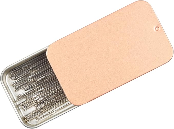 80pcs Stainless Steel Sewing Needle Set - 8 Sizes, Embroidery, Leather, Yarn with Threaders & Stitch Markers (Rose Gold 80pcs)