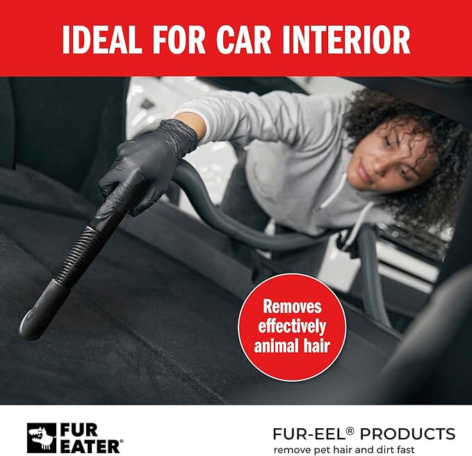 PRO 2.0 Combo Pet Hair Removal Tool for Car Detailing | Universal Vacuum Attachment for Dog & Cat Hair | Fits 1-1/4" & 1-3/8" Hoses | Replaceable Soft Rubber Head | Washable & Reusable