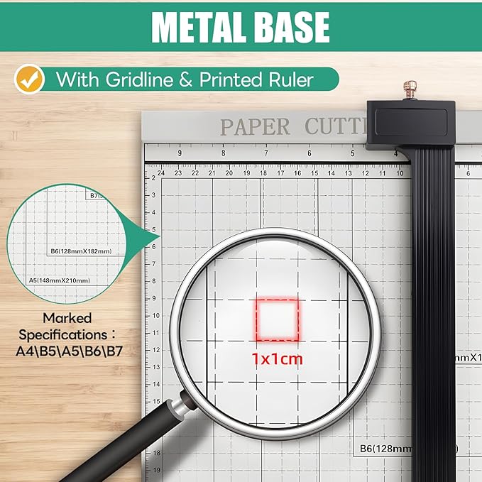 Paper Cutter with Corner Rounder,Paper Clips, Binder Clips and Push Pins Set,12" Heavy Duty Guillotine 18 Sheet Capacity - Metal Base Paper Trimmer with Safety Lock for Office, School, Crafting