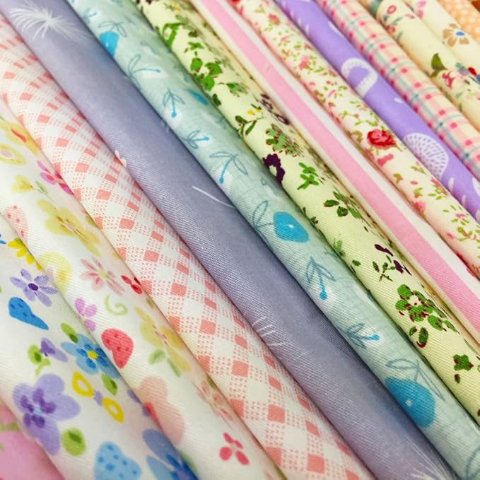 flic-flac Quilting Fabric Squares 100% Cotton Precut Quilt Sewing Floral Fabrics for Craft DIY (10 x 10 inches, 60pcs)