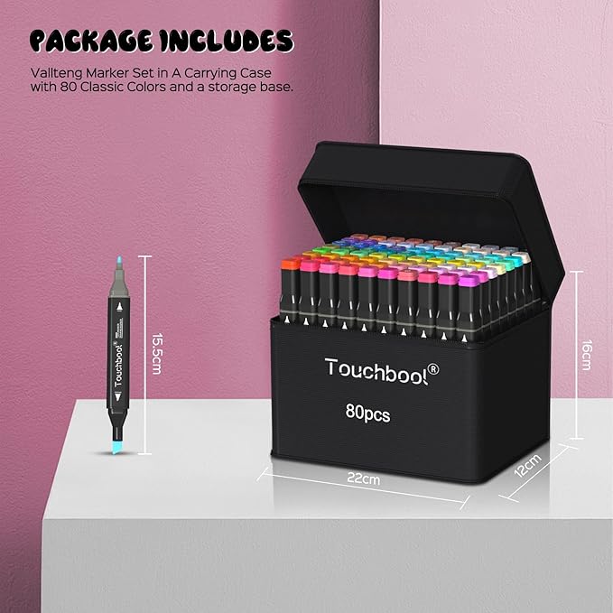 80 Color Alcohol Markers,Dual Tip Art Marker Pen, Classic Series Alcohol Felt Permanent Markers, Animation Art Sketch Sketching, Alcohol-based Markers