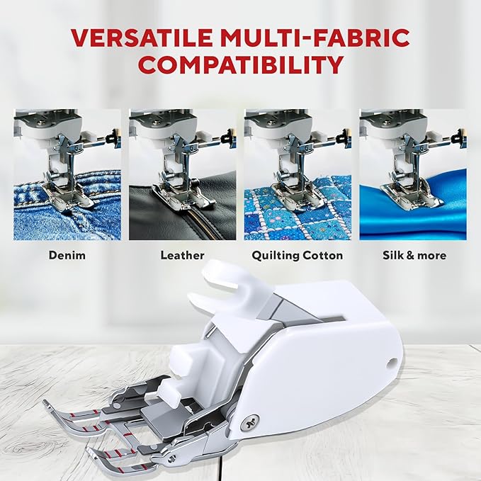 Walking Foot for Brother, Singer, Janome & All Low Shank Sewing Machines | Universal Fit Presser Foot Kit for Quilting, Bag Making, Home Decor