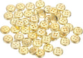HARFINGTON 50pcs 18L Plastic Sewing Buttons 11.5mm 15/32" 4-Hole Round Replacement Craft Button for Coats Sewing Clothing and DIY, Gold