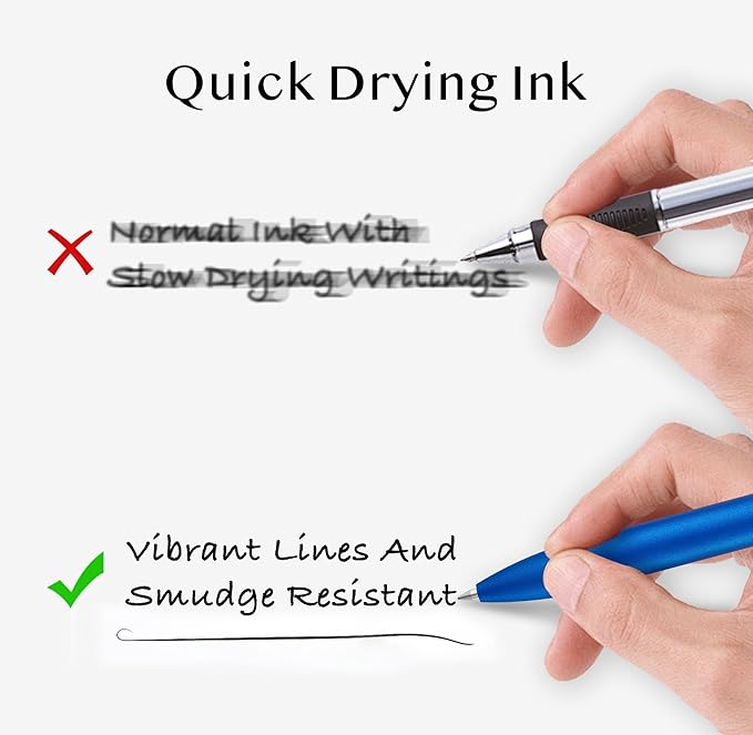 LINFANC 5 Pcs Gel Pens Ballpoint, Metal Barrel Medium Point 0.7 mm Quick Dry Black Ink Pens for Journaling, Smooth Writing Gel Pen, Cute School Supplies Office Supplies Gifts for Men