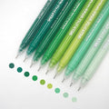 Gel Pens with Fine Point 0.6mm, 9 Colors Drawing Pencils for Adult Coloring Books Smooth Writing Pen Set for Journaling(Green Style)