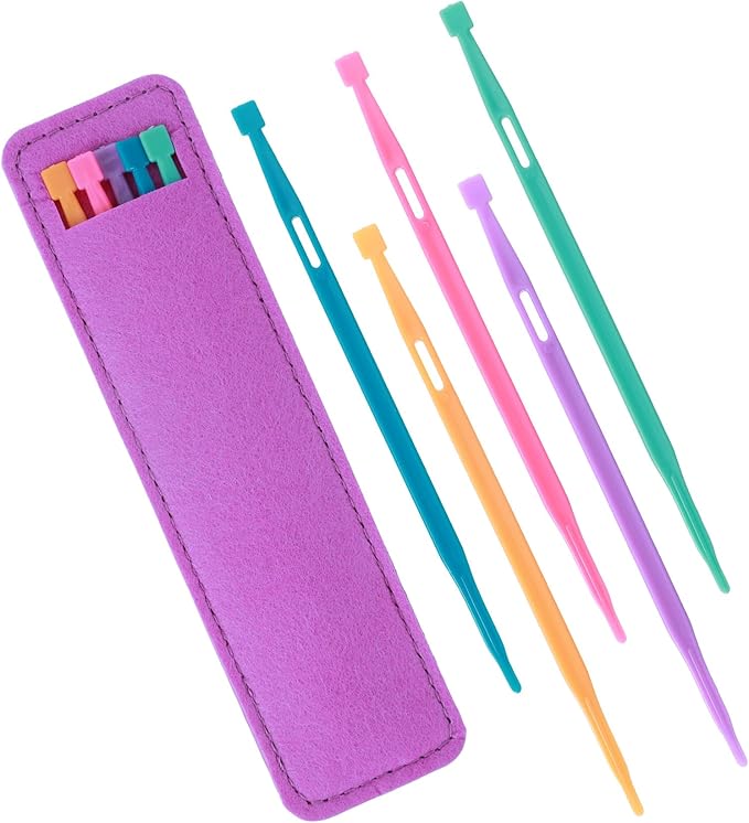 Purple Thang Sewing Tools, 5 Pcs Stuffing Tools, Versatile Gadgets for Quilting & Craft Projects Ideal for Sewing Kits, with Purple Storage Bag