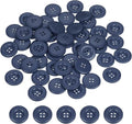 HARFINGTON 50pcs Sewing Button 23mm (7/8 Inch) 4 Holes Resin Thickened Round Crafting Replacement Buttons for Clothing DIY Crafts Decoration, Dark Blue