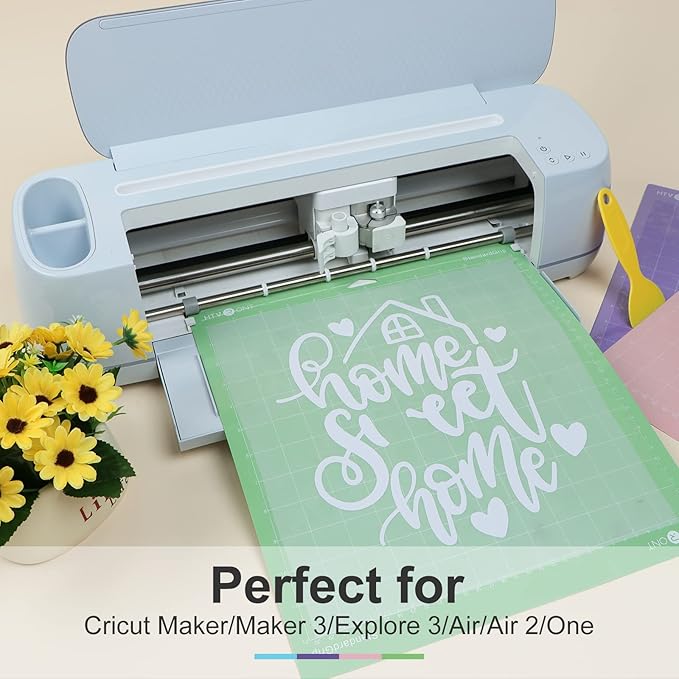 HTVRONT Cutting Mat, 5 Pack Cutting Mat 12x12(Standard, Light, Strong, FabricGrip) Compatible with Cricut Maker 3/Maker 4/Maker/Explore 3/4/Air 2/One, Variety Adhesive Sticky Cutting Mats Accessories