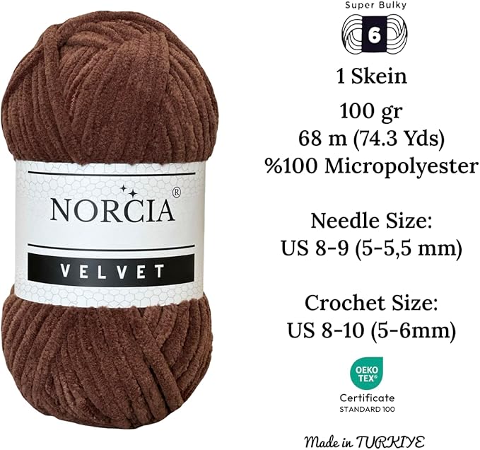 Soft Velvet Yarn Chenille Yarn for Crocheting Super Bulky 100g (74.3 yds) Baby Blanket Yarn for Knitting Amigurumi Yarn