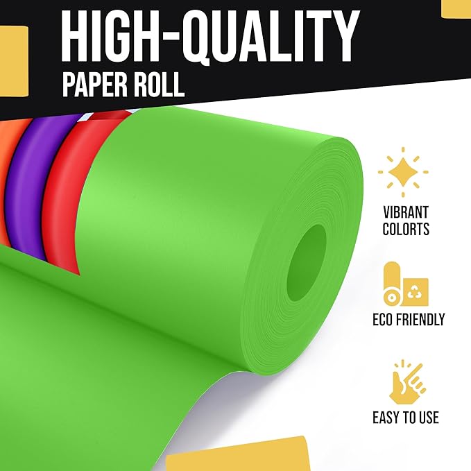 Crown Display Lime Green Kraft Paper Roll - 17.75" X 1320" (110' Ft) - Wrapping & Packing Paper - Craft Supplies