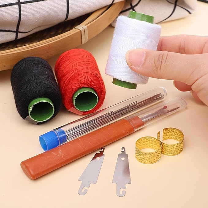 37PC Complete Sewing Kit - Big Eye Steel Sewing Needles Kit Stainless Steel Sewing Needle Kit Hosenwelt Sewing Kit Stainless Steel HandSewing Needles Premium Portable Sewing Supplies Set