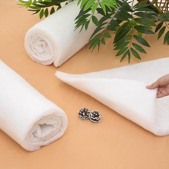 Peryiter 2 Roll Upholstery Quilt Batting 36 Inch x 2 Yard x 1 Inch Polyester Batting Multipurpose Fiberfill Stuffing Fabric for Cushion Pillows Bedspreads Interior Decoration Crafts