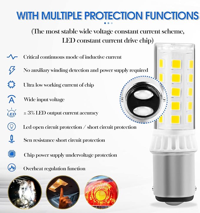 LED Sewing Machine Bulb Push-in Type – Bayonet Socket Fits Janome Kenmore Singer – Featherweights 221-222+ Standard Push-in Turn & with a 9/16" Base 110volt-130volt – 2Pcs, Cool White