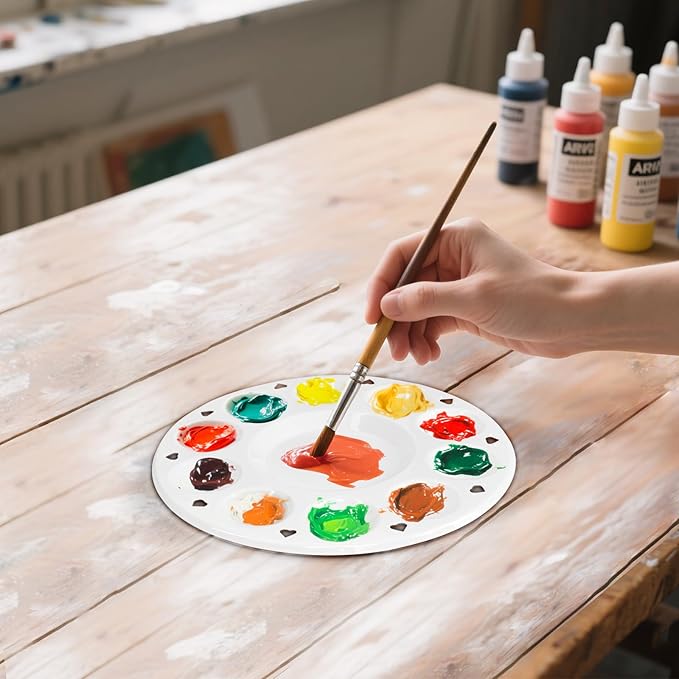 Cute Plastic Paint Tray Palettes with Heart-Shaped Cutouts - Perfect for Artists, Craft Enthusiasts and Hobbyists, Durable and Reusable Paint Pallets for All Your Creative Needs (44, 6.32IN-White)
